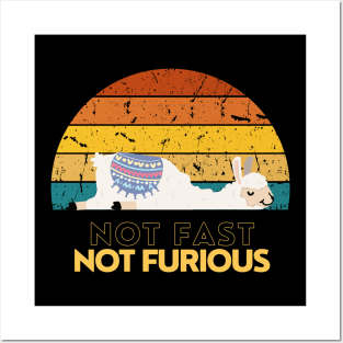 Not Fast Not Furious Lama Retro Posters and Art